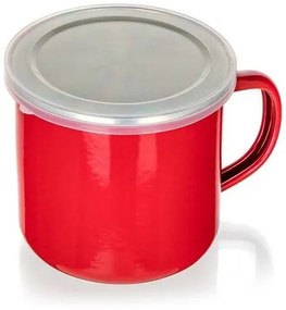 Banquet Smaltovaný hrnček Milton red, 9,5 cm, 0,5 l