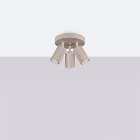 Stropné svietidlo Karbon, 3x tmavobéžové hliníkové tienidlo, (možnosť polohovania)