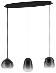 EGLO Moderné závesné osvetlenie nad jedálenský stôl AGUILARES, 3xE27, 40W, čierne