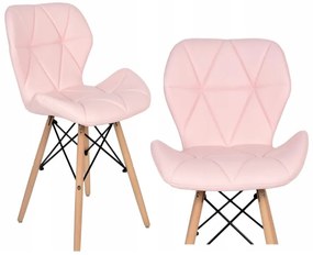 TRENDIE Jedálenská stolička EKO ružová - škandinávsky štýl