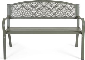 Kaki kovová záhradná lavica Lizette – Bizzotto