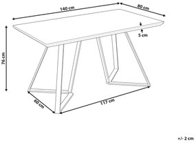 Jedálenský stôl 140 x 80 cm svetlé drevo/čierna UPTON Beliani