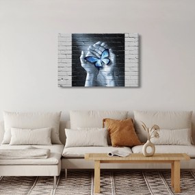 Obraz - Motýľ na stene (90x60 cm)