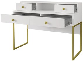 Dizajnový stôl JORDAN 120 cm biely + zlaté nohy