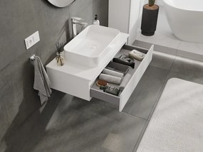 Mexen Rivel, kúpeľňová skrinka 90 cm, 1 zásuvka, drážkovaná, biela matná, 91A20-09023-1-BF01