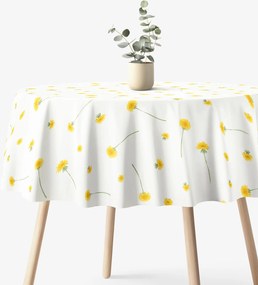 Goldea okrúhly obrus 100% bavlnené plátno - púpavy Ø 160 cm