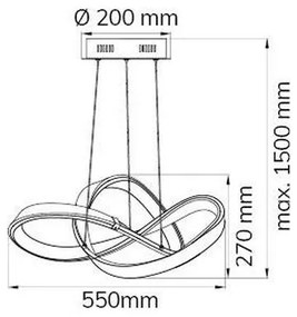 Wofi 6134.01.15.7000 - LED Stmievateľný luster na lanku INDIGO LED/44W/230V