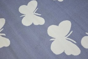 styldomova Detský sivý koberec BCF 3976 motýle