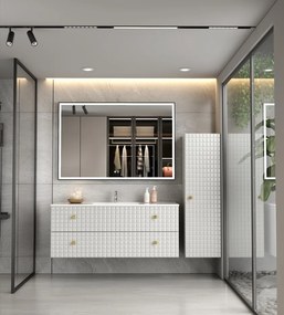 Erga Samira, LED zrkadlo 120x80cm v čiernom ráme, 3105 lm, 3 farby svetla, predné/zadné osvetlenie, ERG-V01-SAMIRA-1280-BK