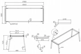 Kancelársky pracovný stôl PRIMO BASIC, čierna podnož, 2000 x 900 mm, breza