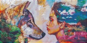 Weltbild Diamantová maľba Dievča s vlkom