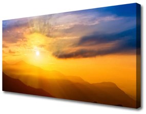 Obraz Canvas Hory slnko mraky príroda 120x60 cm