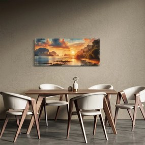 Obraz - Pohľad z pláže (120x50 cm)