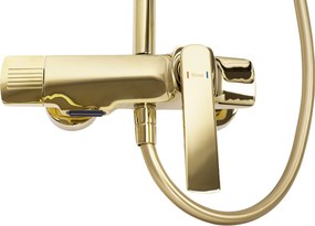 Rea Rebel, sprchový-vaňový set s dažďovou a ručnou sprchovou hlavicou, zlatá lesklá, REA-P2413