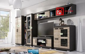 Obývacia stena Kombi P1, sivá/dub sonoma