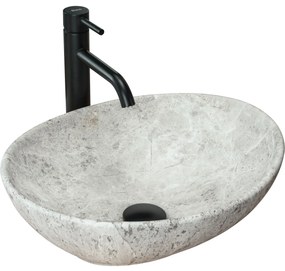 Rea Sofia Light Stone, umývadlo na dosku 41x35 cm, imitácia kameňa-šedá, REA-U0165