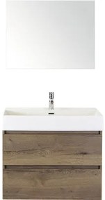 Kúpeľňový nábytkový set Maxx XL 80 cm s keramickým umývadlom a zrkadlom Tabacco