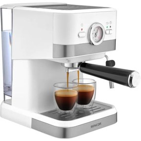 Sencor pákový espresso kávovar 1050W/230V biely/matný chróm