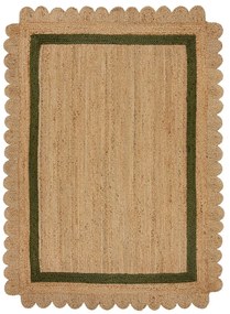 Tmavozelený/v prírodnej farbe ručne tkaný jutový koberec 160x230 cm Grace Green – Flair Rugs