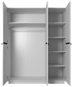 Skriňa Nicole 150 cm na sokli - biely mat / čierne úchytky