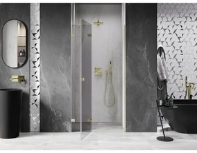 Mexen, Mexen Lunar ľavé otočné sprchové dvere 85 cm, transparentné, brúsené zlaté - 834-085-000-55-00-L