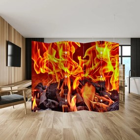 Paraván - Horiace uhlíky (210x170 cm)