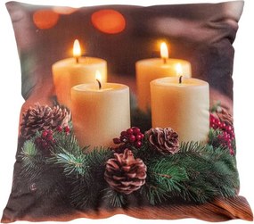 Vankúšik s LED svetlom ADVENTNÝ VENIEC 40 x 40 cm
