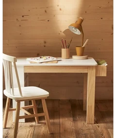 Detský písací stôl s bielou doskou 40x77 cm Serwa – Kave Home