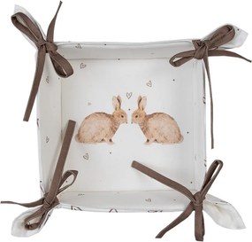 Bavlnený košík na pečivo s motívom zajačikov Bunnies in Love - 35*35*8cm