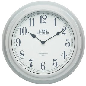 Nástenné hodiny Kitchen Craft Living Nostalgia Grey, ⌀ 25,5 cm