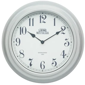 Nástenné hodiny Kitchen Craft Living Nostalgia Grey, ⌀ 25,5 cm