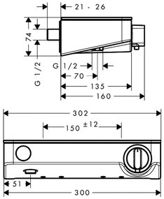 Hansgrohe ShowerTablet Select, termostatická sprchová batéria 300, chrómová, 13171000