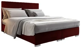 Manželská posteľ Boxspring 140 cm Harlan Comfort (červená) (s roštom, matracom a úl. priestorom). Akcia -21%. Vlastná spoľahlivá doprava až k Vám domov. 1055984