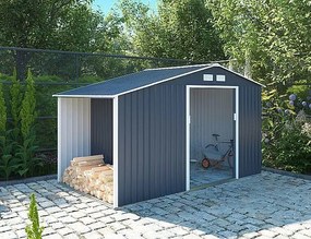 Záhradný domček plocha 342 x 191 cm (sivá)