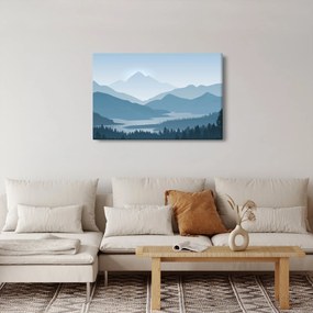 Obraz - Hory pohľadom grafika (90x60 cm)