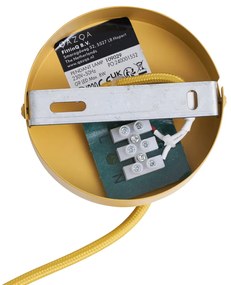 Retro závesné svietidlo horčicovo žlté s matným sklom - Fedde