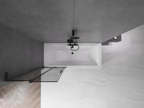 Mexen Velar L, 2-krídlová posuvná vaňová zástena 75 x 150 cm, 8mm šedé sklo, čierna matná, 896-075-003-41-70