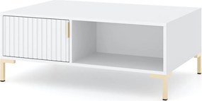 Konferenční stolek Flinn 100 cm bílý/zlatý