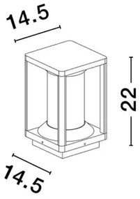 Vonkajšia lampa Pacific 22 drevo