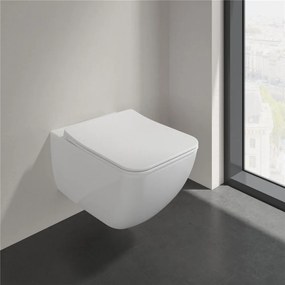 VILLEROY &amp; BOCH Venticello WC sedátko s poklopom SlimSeat Line, s funkciou QuickRelease a Softclosing, biela alpská, 9M80S101