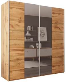 Skriňa Praga 200 dub wotan/zrkadlo