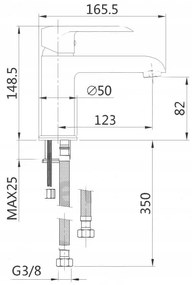 Invena Siros, umývadlová batéria, čierna matná, BU-90-004-A