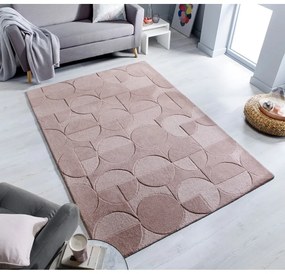 Ružový koberec z vlny Flair Rugs Gigi, 120 × 170 cm