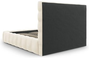 Béžová čalúnená dvojlôžková posteľ s úložným priestorom s roštom 140x200 cm Bali – Cosmopolitan Design