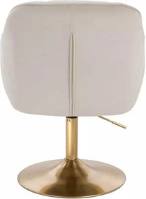 LuxuryForm DESIGN Stolička AVOLA VELUR na zlatom tanieri - krémová