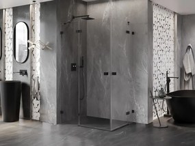 Mexen Lunar Duo, výklopný sprchový kút 120 x 70 cm, 8mm číre sklo, čierny profil, 834-120L-070P-70-00