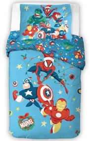 Carbotex Detské bavlnené obliečky Avengers Vianočná Jazda, 140 x 200 cm, 70 x 90 cm