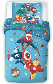 Carbotex Detské bavlnené obliečky Avengers Vianočná Jazda, 140 x 200 cm, 70 x 90 cm