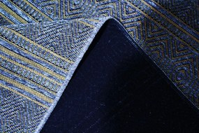 Koberec Saran G001 BLUE – modrý obdĺžnikový koberec so vzorom Rozmer: 80x150 cm