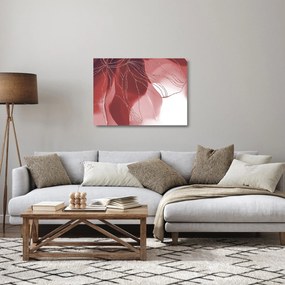 Sklenený obraz - Červená abstraktná kvetina N⁰1 (70x50 cm)
